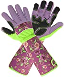 Yesland 1 Pair Long Gardening Gloves, Puncture Resistant Cutting Thorn Proof Glove with Long Forearm Protection, for Women Use in Florist Flower Planting Yard Work