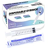 10 Pack 12ml/cc Plastic Syringe Dental Syringes Tools Curved Tip Individually Sealed with Measurement for Oral Wisdom Teeth Irrigation, Measuring Liquids, Feeding Pets, Lab, Oil or Glue Applicator
