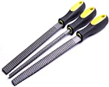 Telont Wood Rasp File Set 3 Pack Wood File Woodworking Files, Round, Half-round, Flat File Rasp High Quality Carbon Steel Rasp File for Woodworking Shaping, Sharping Wood