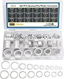 Crush Washer Oil Drain Plug - 568 Pieces 18 Sizes Aluminum Automotive Engine Oil Pan Drain Plug Gasket Assortment Kit (M6 M8 M10 M12 M14 M16 M18 M20 M22 M24)