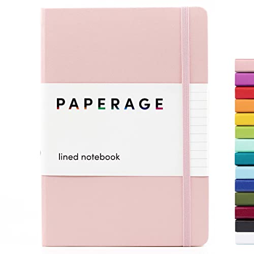 PAPERAGE Lined Journal Notebook, (Blush), 160 Pages, Medium 5.7 inches x 8 inches - 100 GSM Thick Paper, Hardcover