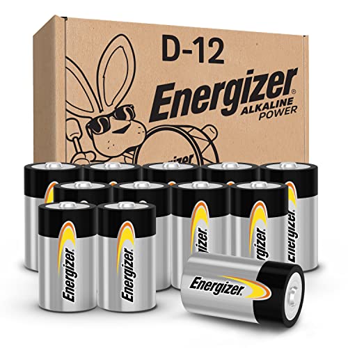 Energizer D Batteries, D Cell Long-Lasting Alkaline Power Batteries 12 Count(Pack of 1)