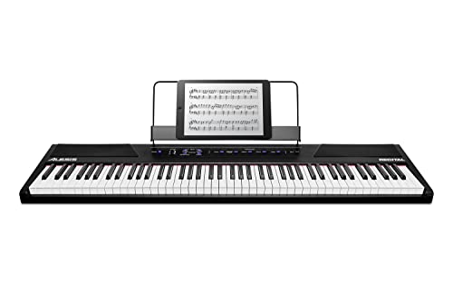 Alesis Recital  88 Key Digital Piano Keyboard with Semi Weighted Keys, 2x20W Speakers, 5 Voices, Split, Layer and Lesson Mode, FX and Piano Lessons