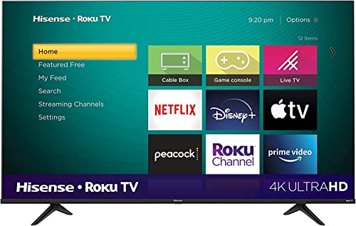 Hisense 50-Inch Class R6 Series Dolby Vision HDR 4K UHD Roku Smart TV with Alexa Compatibility (50R6G, 2021 Model), Black