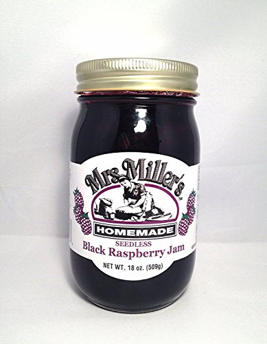 Mrs. Miller's HUGE 18 oz Seedless Black Raspberry Jam, Amish and Homemade!