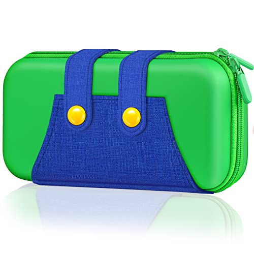 Switch Case, Switch Carrying Case Compatible with Nintendo Switch & Switch OLED Console, Portable Hard Shell Travel Storage Switch Carrying Case for Switch Accessories & Games, Switch Game Case Green