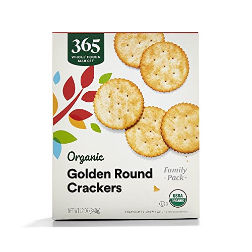 365 By Whole Foods, Crackers Golden Round Organic, 12 Ounce