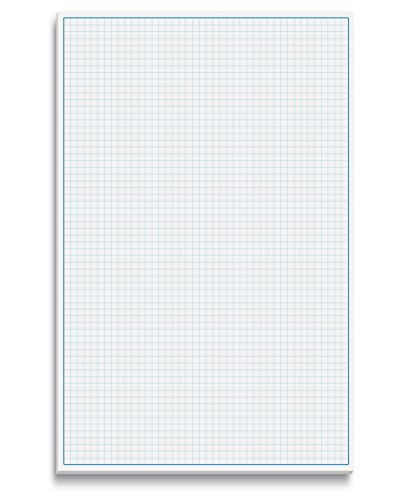 Better Office Products Graph Paper Pad, 17" x 11", 50 Sheets, Blue Line Border, Blueprint Paper, Double Sided, White, 4x4 Blue Quad Rule, Easy Tear Sheets, Grid Paper, Graph Paper