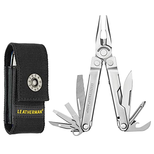 LEATHERMAN, Bond Multitool, Stainless Steel EDC Tool with 420HC Blade and Nylon Sheath