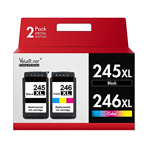 Valuetoner Ink Cartridges Replacement for Canon Ink Cartridges 245 and 246 Pg-245Xl Cl-246Xl PG-243 CL-244 Compatible with TR4520 MX492 MX490 MG2420 MG2520 MG2522 MG2920 MG2922 MG3022 MG3029 (2-Pack)
