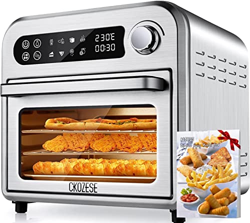 8-In-1 Smart Toaster Oven Air Fryer Combo, 6-Slice Compact Toaster Ovens Countertop-6 Rapid Quartz Heaters, Air Fry, Grill, Roast, Dehydrate, Broil, Bake, 450 Max, Touch Screen, 45 Recipes&5Fittings