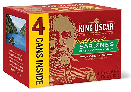 King Oscar Wild Caught Sardines in Extra Virgin Olive Oil, 3.75 Ounce (Pack of 4)