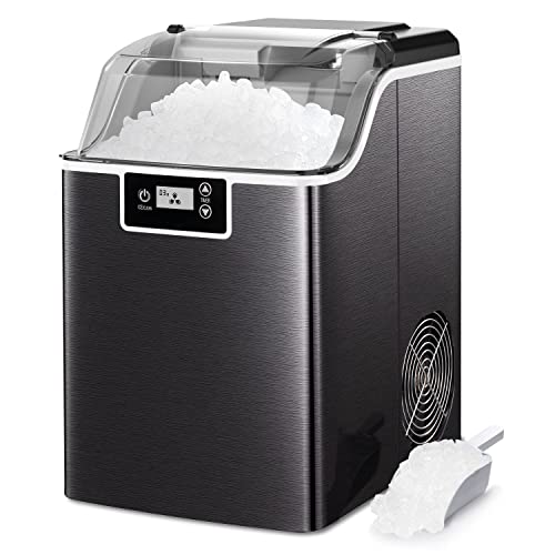 Kndko Nugget Ice Maker Countertop,14,000pcs/45lbs/Day,Pebble Ice Maker with Self-Cleaning,Crushed Ice Makers for Home Kitchen Bar Party