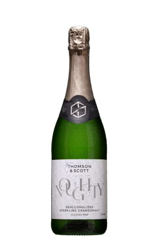 Thomson & Scott Noughty, Alcohol Free, Organic Sparkling Chardonnay Non Alcoholic, Low-Sugar, Halal Certified, Vegan, 750ml (Single)