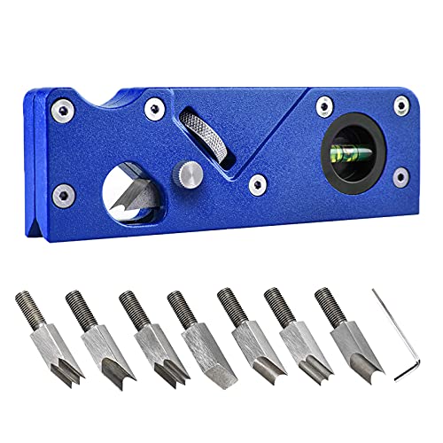 Woodworking Handheld Chamfer Planer with 8PCS Cutter Heads and 1PCS Wrench,CDIYTOOL Quick Edge Corner Flattening Tool for Wood, Metal Manual Block Planer Chamfering Trimming Planer Smoothing Planer