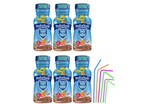 PediaSure Immune Support Kids Protein Shake Grow & Gain Vanilla and Chocolate Flavors, 8 Fl Oz 6 Pack (Chocolate)