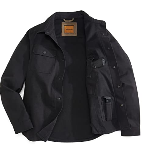 Venado Quick Draw Shirt Jacket for Men - Concealed Carry Vent - Built in Holsters (Black, Large)