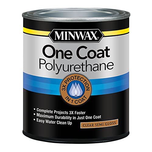 Minwax 356150000 One Coat Polyurethane, Quart, Semi-Gloss
