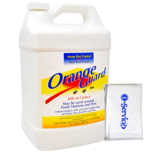 Orange Guard Home Pest Control Natural Organic, Bug Repellent and Killer for Ants, Roaches, Fleas, Water Based Citrus Indoor and Outdoor Bug Spray, with Number 1 in Service Tissue Pack, 1 Gallon