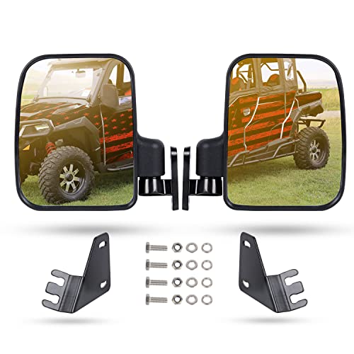 Folding Convex Side Mirror Compatible With 2016+ Polaris General 1000 with windshield