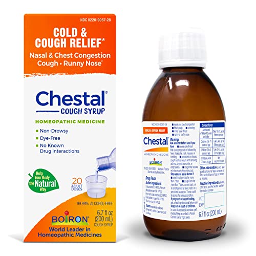 Boiron Chestal Adult Cold and Cough Syrup for Nasal and Chest Congestion, Runny Nose, and Sore Throat Relief - 6.7 Fl oz