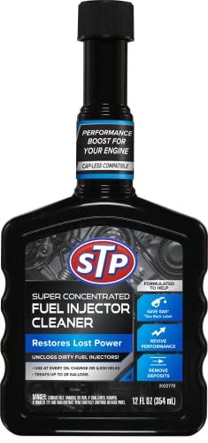 Super Concentrated Fuel Injector Cleaner, Injector Cleaner Unclogs Dirty Fuel Injectors and Restores Lost Power, 12 Oz, STP