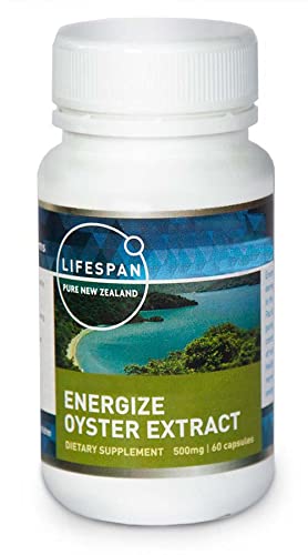 Energize Oyster Extract Supplement for Men & Women - Zinc, Taurine, Amino Acids - Supports Energy, Immune Boost, Beautiful Skin & Happy Joints 500 mg, 60 Veg Capsules
