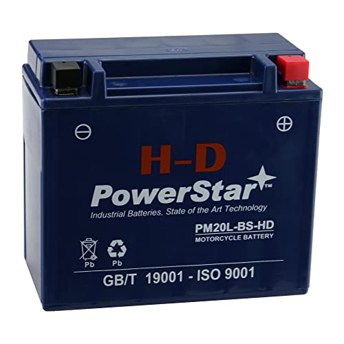 PowerStar YTX20L BS PM20L-BS-HD Battery Yamaha Grizzly 600 660 700 Motorcycle Battery For UTV ATV YTX20L-BS Maintenance Free - AGM/SLA Powersports Battery