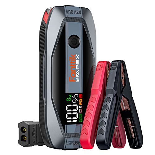 Fanttik Day-T8 APEX 2000 Amp Jump Starter, 20000mAh Car Battery Pack for Up to 8.5L Gasoline and 6L Diesel Engines with LED Display, 65W PD Fast Charger,12V Extreme Safe Lithium Portable Jump Starter
