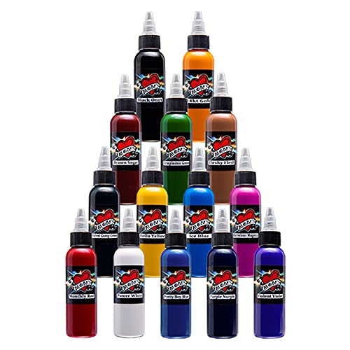 Millennium Mom's Tattoo Ink Set, 1/2 oz, 14-Bottles