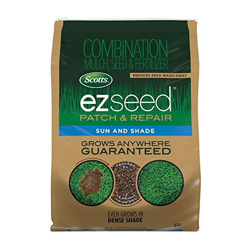 Scotts EZ Seed Patch & Repair Sun and Shade Mulch, Grass Seed, Fertilizer Combination for Bare Spots and Repair, 20 lb