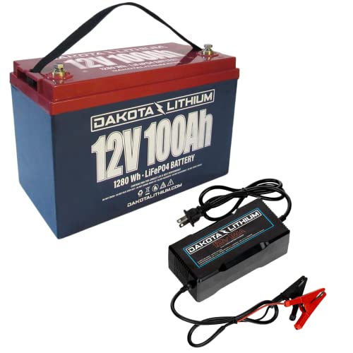 Dakota Lithium  12V 100Ah LiFePO4 Deep Cycle Battery  11 Year USA Warranty 2000+ Cycles  Built in BMS, For Ice Fishing, Trolling Motors, Fish Finders, Marine, and More