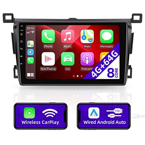 CGOGC Android 11 Car Radio Compatible with Android Auto Wireless Carplay for Toyota RAV4 2013-2018 8core 1280X720 IPS Touch Screen Stereo Bluetooth GPS Navigation Media Player Head Unit 4GRAM64GROM