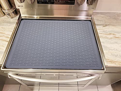 Silicone Electric Stove Top Cover,Glass Stove Top Protector for Ceramics27.75"X19.75" Silicone Dish Drying Mat,Multipurpose Mat