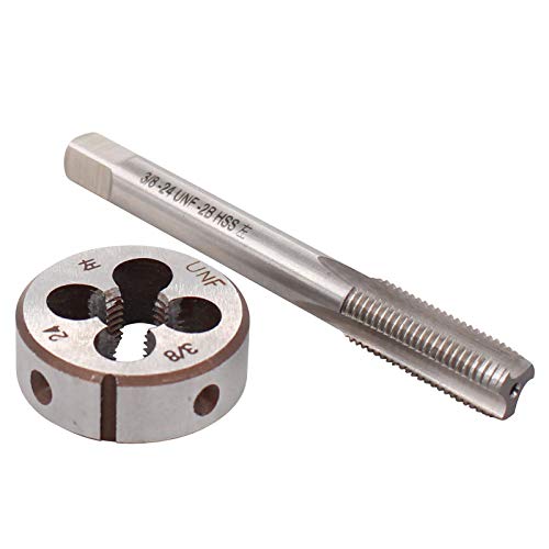 ApplianPar Round HSS 3/8-24 UNF Tap and Die Set Left Hand Thread Plug