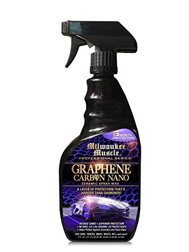 Milwaukee Muscle - 22oz Graphene Ceramic Coating Detail Spray Wax - The Best Protection Against Scratches, Swirls, Paint Chips, No Buff, 6 month Protection, Insane Shine, & Stronger than Car Wax.