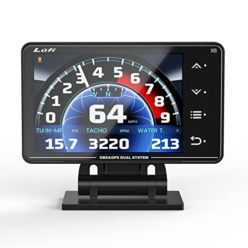 Lufi Xs Obd2 Gauge Display, GPS Speedometer,car inclinometer, Boost Gauge, RPM Meter, Heads up Display for car,Multifunction Digital Gauge Cluster