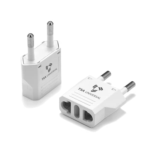 United States to Indonesia / Bali Travel Power Adapter to Connect North American Electrical Plugs to Indonesian Outlets for Cell Phones, Tablets, eReaders, and More (2-Pack, White)