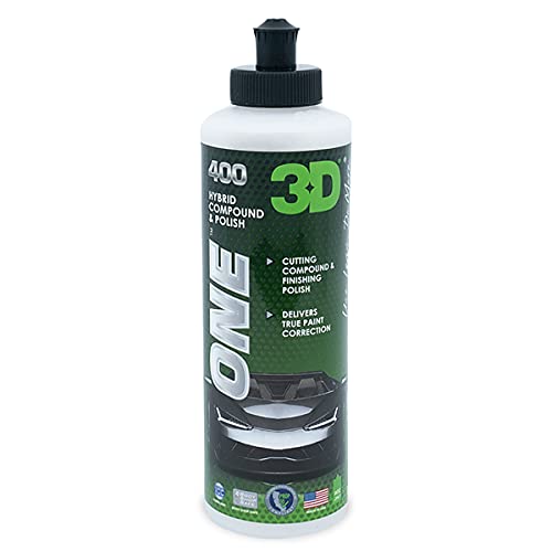 3D One Car Scratch & Swirl Remover - Rubbing Compound & Finishing Polish - Buffing Compound Swirl Remover - True Car Paint Correction 8oz.