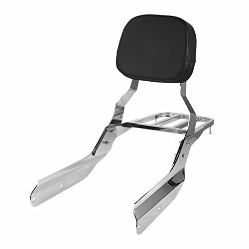 Harvards Chrome Sissybar Backrest with Luggage Rack Fits for Honda VTX 1300 1800 N/R/S Models 2002-2008