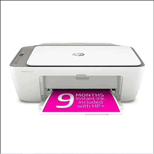 HP DeskJet 2723e All-in-One Wireless Color Inkjet PrinterPrint Scan Copy - LCD Display, 4800 x 1200 dpi, 9 Months Free Instant Ink WiFi, Bluetooth, W/Silmarils Printer Cable Media Size