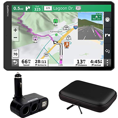 Garmin RV 1090 10" RV GPS Navigator with EVA Hard Shell Case and Car Charger Expander (010-02425-05)