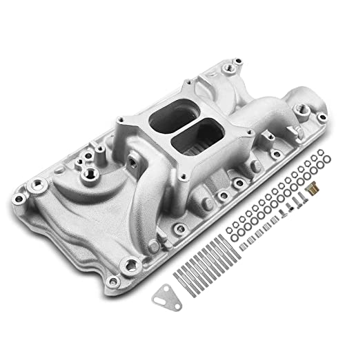 A-Premium Dual Plane Intake Manifold Compatible with Ford Small Block Windsor, fit for Engine 4.3L 260 & 4.7L 289 & 5.0L 302, 1963-2001, 1500-6500 RPM Range, Replace# 84001
