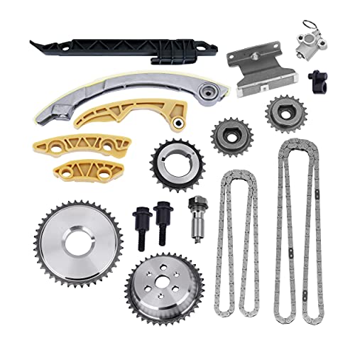 Engine Timing Chain Kit - Compatible with Buick, Chevy, GMC, Pontiac and Saturn - 2.0L, 2.2L, 2.4L - LaCrosse, HHR, Malibu, Terrain, G5, G6, Saab - Replaces 9-4201S, 12680750, 94201SX