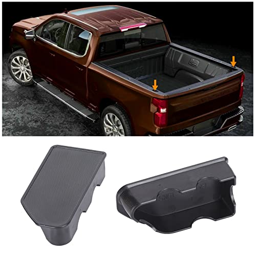 Bed Rail Stake Pocket Covers for GMC Sierra 1500/Chevy Silverado 1500 2019-2023 & Silverado/Sierra 2500/3500HD 2020 2021 2022 2023 Rear Truck Tonneau Covers Stake Holes Cap Plugs(2 Packs)