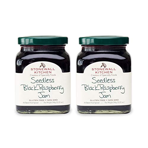 Stonewall Kitchen Seedless Black Raspberry Jam, 12 ounces (Pack of 2)