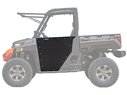 SuperATV Aluminum Doors for Polaris Ranger 1000 / XP 1000 (See Fitment) | Powder Coated Black | Made with Lightweight Multi-Blend Aluminum | Automotive Style Latch | Ideal Height for Comfortable Ride