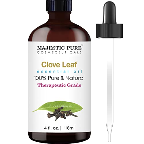 MAJESTIC PURE Clove Essential Oil, Therapeutic Grade, Pure and Natural Premium Quality Oil, 4 Fl Oz