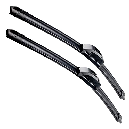 OEM Quality 26''+19'' Premium All-Season Auto Windshield Natural Rubber J-Hook Wiper Blades(Pack of 2)