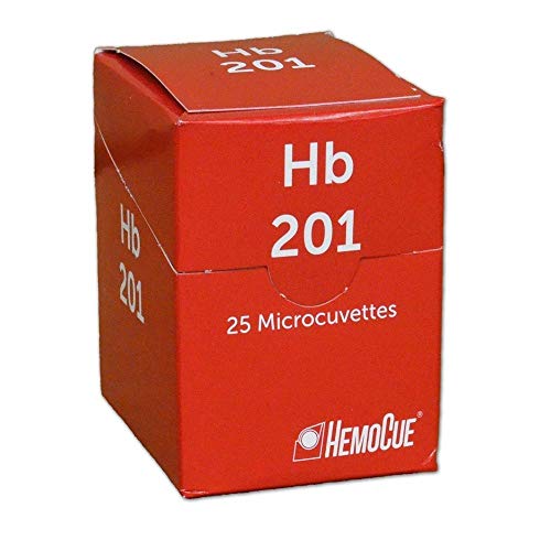 HemoCue HB 201 Analyzer HemoGlobin Microcuvettes, 25 per Pack